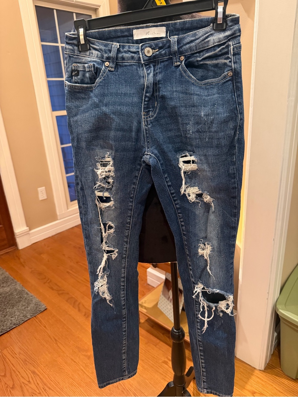 KanCan Ripped Skinny Jeans in Dark Blue